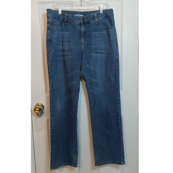 Lee Perfect Fit Just Below Waist Dark Wash High Rise Straight Leg Jeans Size 16 - Picture 1 of 14